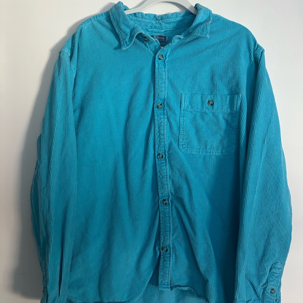 Urban Outfitters blue corduroy button-up shirt